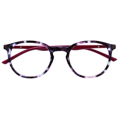 Imagen de OPULIZE Met Gafas de Lectura Montura Redonda Morada Carey Rojo Resistente a Arañazos Bisagras Muelle Ordenador Gaming Antirreflejante Hombre Mujer R60 5 +3.50