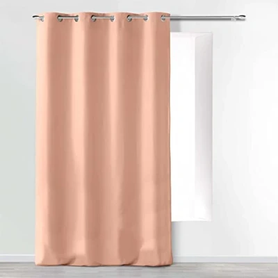 Imagen de Douceur d&#039;Intérieur Absolu Cortina con Ojales (140 x 260 cm, 140 Microfibra, Lisa, poliéster), Rosa pálido