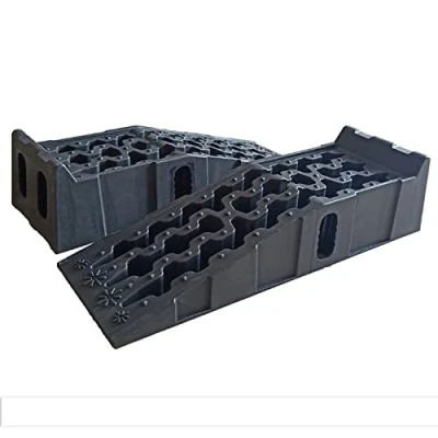 Imagen de Rampa de carga pesada, plataforma elevadora para coche, juego rampas carga, 1 par plástico, neumáticos antideslizantes SUV hasta 7,25 toneladas/16000 libras