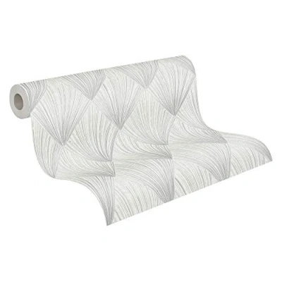 Imagen de Papel pintado Geométrico Ava New York Metropolitan Stories 2 A.S. Création tejido no 10.05 m x 0.53 Gris Metálico Blanco Fabricado en Alemania 378641 37864 1