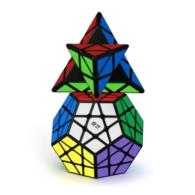 Imagen de ROXNEDA Speed Cube Set, Cubos de Velocidad Pirámide Dodecaedro Cube, Giro Fácil y Juego Suave &amp; Sólido Duradero ABS, 2 Pack