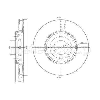 Imagen de Disco de freno METELLI 23 1371C