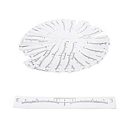 Imagen de YouU Cejas regla, 50 piezas adhesivo desechable ceja pegatina Microblading Ruler Stencil Guide herramienta de maquillaje