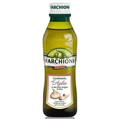 Imagen de Farchioni Aceite de Oliva Virgen Extra Aromatizado con Ajo (250 ml) Esencia Botella