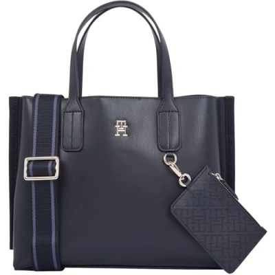 Imagen de Tommy Hilfiger Bolso Tote Mujer Distinct Mini pequeño, Azul (Space Blue), Talla Única