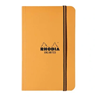 Imagen de Clairefontaine ES Rhodia 9 x 14 cm 5/5 cuadrado Unlimited portátil con cierre de goma, color naranja