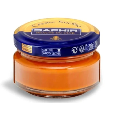 Imagen de SAPHIR Crème Surfine 50 ml Pommadier Crema para Nutrir y Suavizar los Cueros Lisos (Marrón Claro 03)