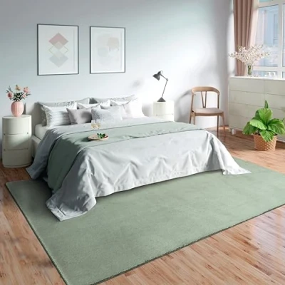 Imagen de Mia&#039;s Teppiche Olivia Alfombra para salón/Dormitorio, Lavable, 80 x 150 cm, Color Verde