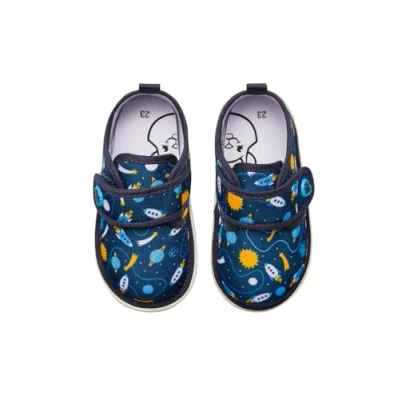 Imagen de Dedoles Pantuflas Unisex Hombre Mujer y Niños Espuma viscoelástica muchos diseños divertidos Unicornio Gatos Aguacates Planetas Salchicha Regalo, Farbe: Azul, Motiv: Cohete espacio, Gr. 23