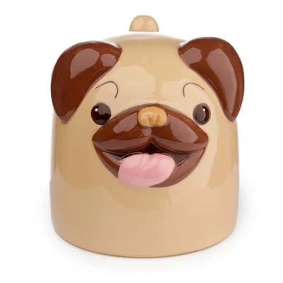 Imagen de Puckator Mug Retournable Tête en Bas Mopps Chien Carlin Pug Tazas de Desayuno, Multicolor, único