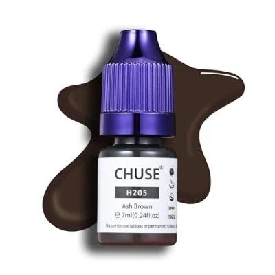 Imagen de CHUSE Pigmentos líquidos híbridos para cejas PMU, 0,24 oz/7 ml (H205 Marrón ceniza)