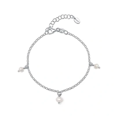 Imagen de Amberta Pulsera de Perlas Agua Dulce para Mujer en Plata Ley 925: con Colgante 4 5mm