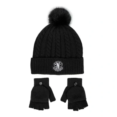 Imagen de CERDÁ LIFE&#039;S LITTLE MOMENTS Diseño Divertido y Único Gorro Guantes Wednesday Conjunto de 2 Piezas, Multicolor, One Size para Niños