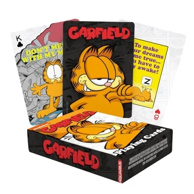 Imagen de AQUARIUS Garfield Playing Cards Baraja de cartas temática para tus juegos favoritos Mercancía y coleccionables con licencia oficial
