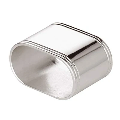 Imagen de EDZARD Servilletero Thread, Plateado, Ovalado, Longitud 5 cm, Juego de 4