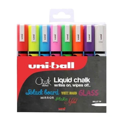 Imagen de UNI Posca Set PC 5M Chalk Tiza Borrable Pack de 8 rotuladores