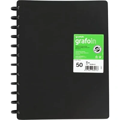 Imagen de Grafoplás 39395010. Carpetas de Fundas Extraíbles, Grafo In, 50 Fundas, A4, Negro, Mecanismo Discos.