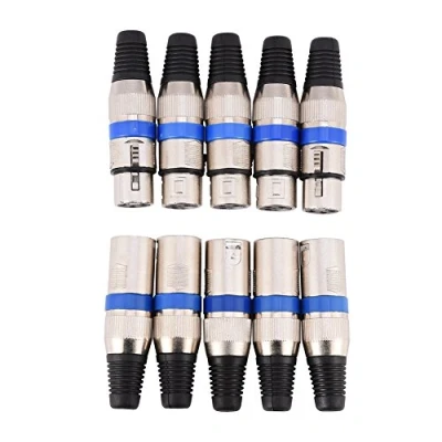 Imagen de 5 pares de conector audio XLR 3 clavijas, enchufe macho + hembra