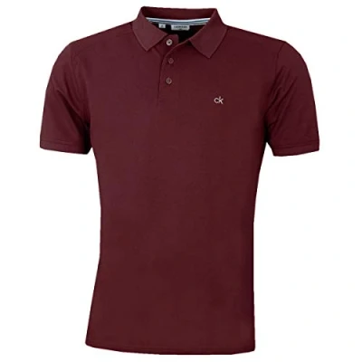 Imagen de Calvin Klein Polo de Golf con Cuello Acanalado Campus Borgoña XL