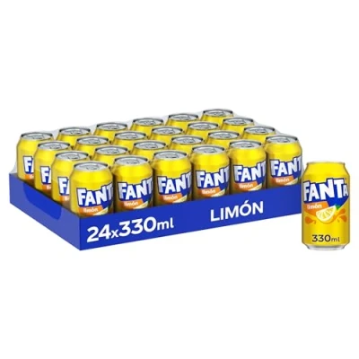 Imagen de Fanta Limón Zero Azúcares Refresco de Añadidos Lata 330 Ml Pack 24