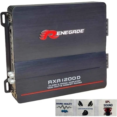 Imagen de 1 Amplificador RENEGADE RXA1200D RXA 1200 d monoaural Clase Canal 600 vatios rms Estable a Ohm MAX Bass Boost spl Coche, Pieza