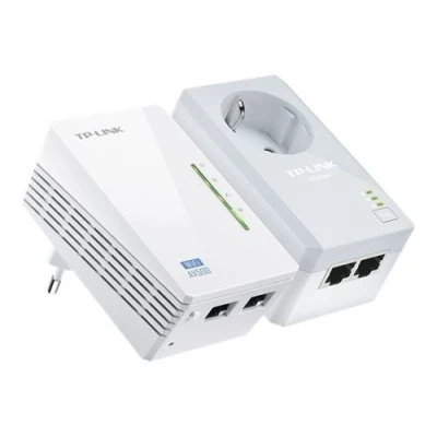 Imagen de Adaptador PLC TP Link TL WPA4226 KIT, 2 Adaptadores Powerline, AV600, WiFi 300Mbps, Puertos, Blanco