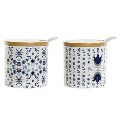Imagen de DKD Home Decor Azucarero de la Marca Bambú Dolomita (7.5 x 7.5 cm) (2 Piezas) (Referencia: S3025836)