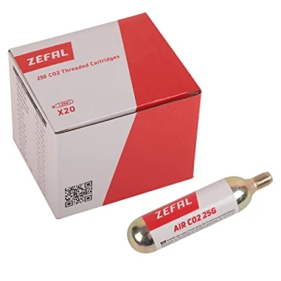 Imagen de ZEFAL Cartucho CO2 25g con Rosa Caja De 20 Cartuchos Aire 25 g Rosca