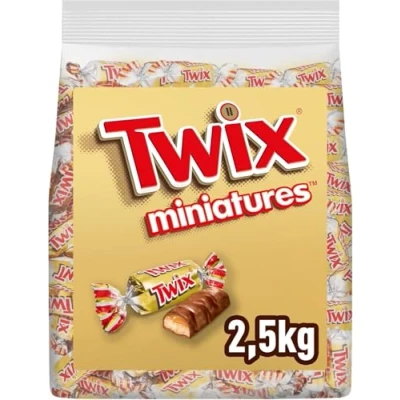 Imagen de Twix minis Barritas de Chocolate con Leche, galleta y caramelo, 2,5kg