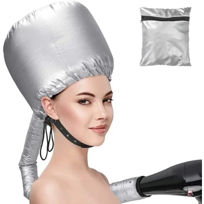 Imagen de Casco para secar gorros secador elástico casquillo gris portátil profesional cabello rizado