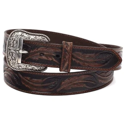 Imagen de Ariat Men&#039;s Feather Embosed Belt, Brown, 34