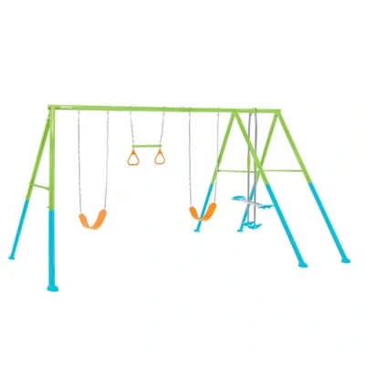 Imagen de Intex Columpio Doble, Estructura Metal, con balancín Doble Plaza y Trapecio, Altura Regulable, hasta 240 kg, Columpios niños 3 10 años, Juegos Exterior, Certificado CE (59002)