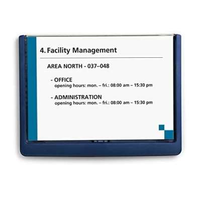 Imagen de Durable 486607 Identificador para puertas CLICK SIGN A5 horizontal, 210 x 148,5 mm, pegar o atornillar, azul oscuro