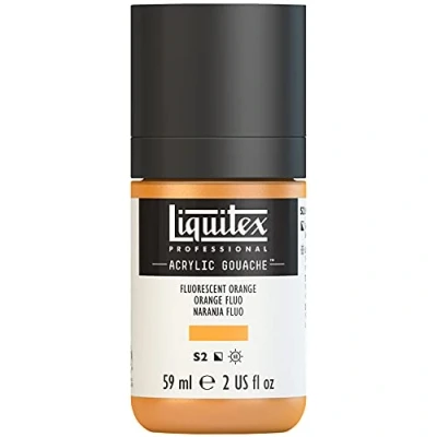 Imagen de Liquitex Professional Gouache acrílico extrafino viscocidad Baja, Tubo 59 ml, Naranja Fluorescente, 2 Fl Oz (Pack of 1)