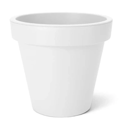 Imagen de Spetebo Macetero pequeño de plástico, tamaño XS, 25 cm, color blanco, para exterior e interior, jardín