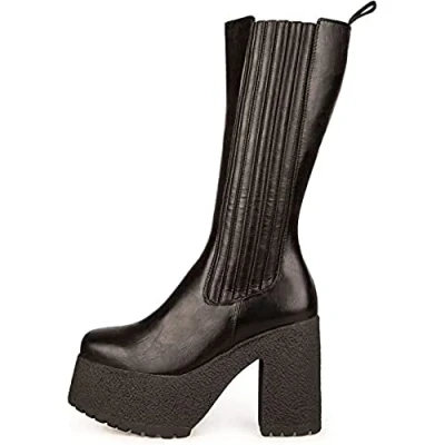 Imagen de LAMODA Long Division, Botas Mid Calf Mujer, Patente Negra, 39 EU