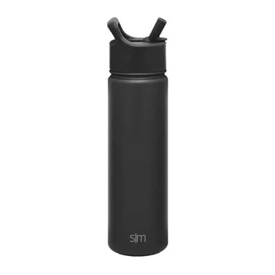 Imagen de Simple Modern Water Bottle with Straw Lid Vacuum Insulated Stainless Steel Metal Thermos Bottles Reusable Leak Proof BPA Free Flask for Gym Sports Summit Collection 22oz, Midnight Black