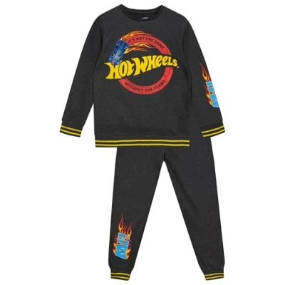Imagen de Hot Wheels conjunto de sudadera y Pantalón joggers para niño Ropa niños Edades 3 a 13 años Gris 4 5 Anos