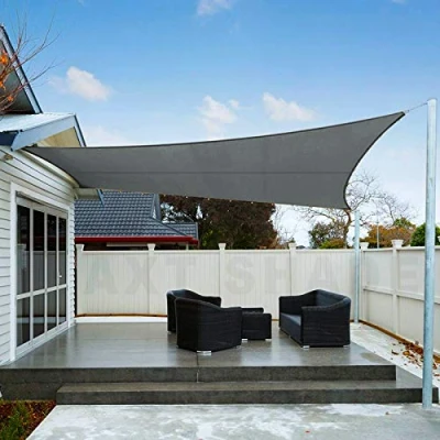 Imagen de AXT SHADE Toldo Vela de Sombra Impermeable Rectangular 4x6m Protección Rayos UV para Exterior Terraza Patio Jardín Gris Antracita