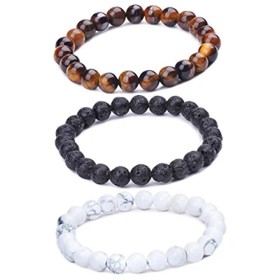 Imagen de Unendlich U Infinito Juegos de Pulseras Piedras 3pcs para Hombre Mujer