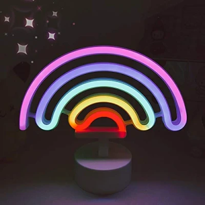 Imagen de Luz Letrero de Neón Arcoíris, ZVO LED Rainbow Neon Signs, Lámparas Nocturna Decorativa Interior con Batería O USB, Iluminación Decoración para Dormitorio Fiesta Cumpleaños Navidad