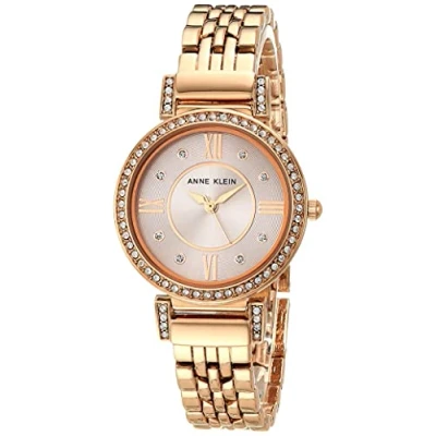 Imagen de Anne Klein AK/2928 Reloj de Pulsera para Mujer con Detalles Cristal, Oro Rosa/Gris Topo