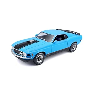 Imagen de Maisto M31453B 1970 Ford Mustang Mach 1 Muscle Car Escala 1:18 Fundido a presión, Azul