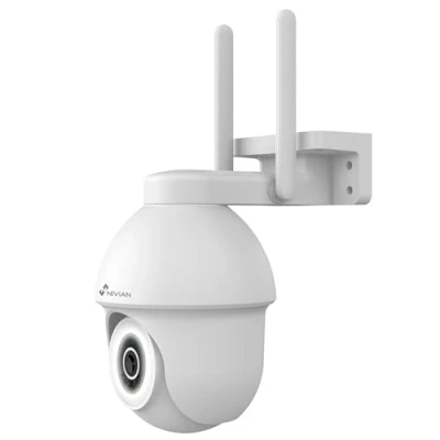 Imagen de NIVIAN Cámara PTZ WiFi 2.4Ghz Half4K 2560x1440 Visión Nocturna a Color Detección de Movimiento y Humanos Compatible con Alexa Google Home Control App Tuya (Blanco NVS, Unidad)
