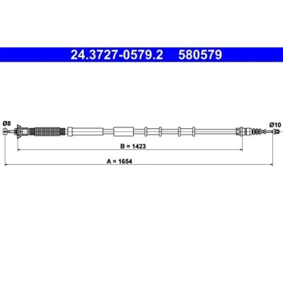 Imagen de ATE 24.3727 0579.2 Cable de Freno Mano 1654 FIAT: Punto III Hatchback