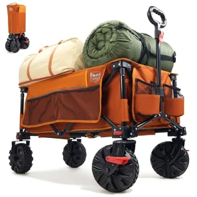 Imagen de Timber Ridge Carro Playa Ruedas Grandes, Carrito Plegable Transporte para Jardín Campaña Compra al Aire Libre, Carreta con Bolsa de Cubierta Amovibles Mango Ajustable hasta 100kg