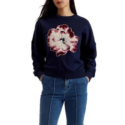 Imagen de Ted Baker Wmb raynahh Graphic Floral Sweatshirt Sudadera, Azul Marino, 42 para Mujer