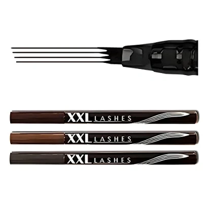 Imagen de XXL Lashes Eyebrow Tattoo Pen, Delineardor cejas impermeable, lápiz de microblading con aplicador precisión 4 lineas, naturales, tatuaje cejas, lapiz puntas, gris