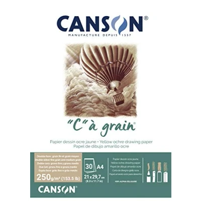 Imagen de Canson C à Grain Bloc Encolado A4 30H Fino 250g Ocre