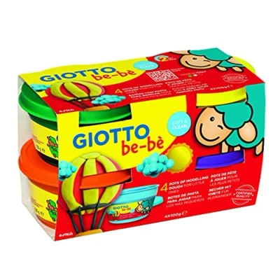 Imagen de Giotto Be Bè Súper Pasta Para Jugar, Set 4 x 100 Gr, (Verde+Naranja+Amarillo+Violeta)